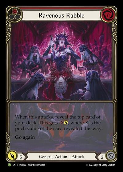 Ravenous Rabble (Red) - FAB190 Flesh and Blood: Promo Cards Promo Flesh and Blood card — value and price