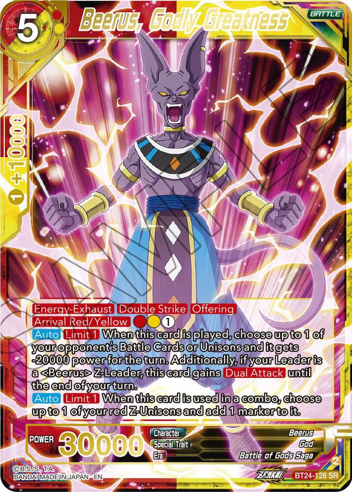 Beerus, Godly Greatness #BT24-128 — Beyond Generations