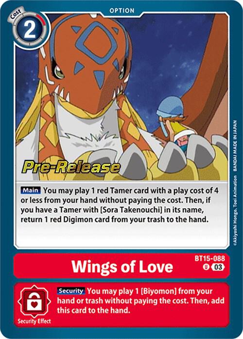 Wings of love digimon card