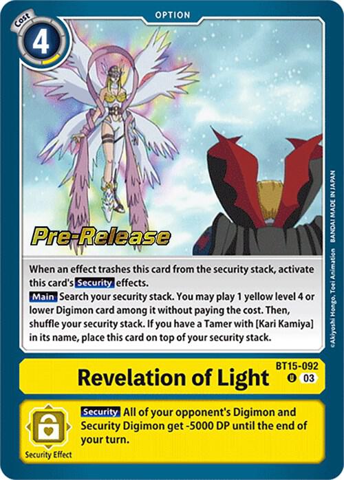 Revelation of Light digimon card