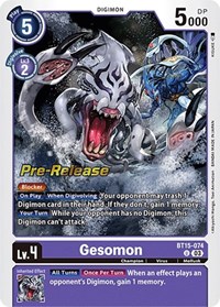 Gesomon - Exceed Apocalypse Pre-Release Cards - Digimon card