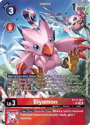 mon♡chobi195／65R15 Biyomon (Alternate Art) - Exceed Apocalypse - Digimon Card