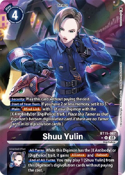 Shuu Yulin (Alternate Art) Exceed Apocalypse Rare Digimon card — value and price