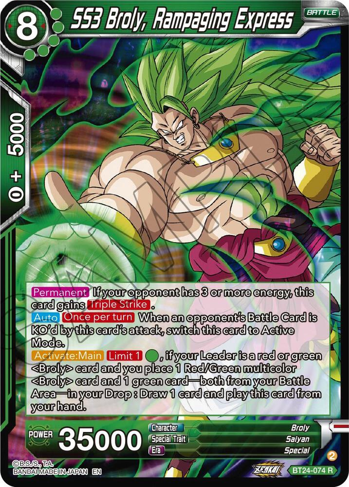 GENERATIONS,THE RAMPAGE,FANTASTICS,BALL… SS3 Broly, Rampaging Express - Beyond Generations - Dragon