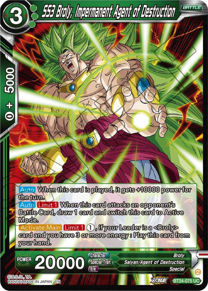 SS3 Broly, Impermanent Agent of Destruction - Beyond Generations
