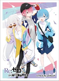 Curtain Damashii Imported Card Sleeves Curtain Damashii: Re: ZERO -Starting Life in Another World - Emilia & Ram & Rem (65-Sleeves)