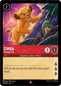 Simba - Scrappy Cub - Into the Inklands - Lorcana card