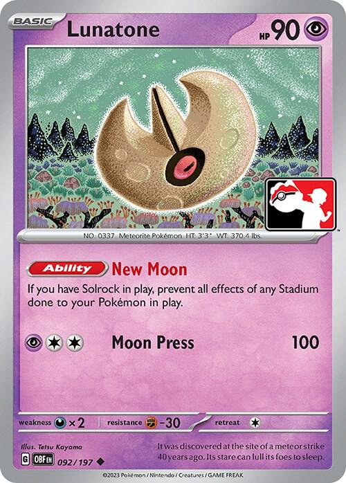 Lunatone 092/197 from Prize Pack Series Cards
