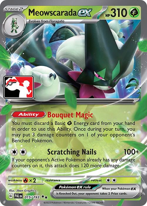 Meowscarada ex 015/193 from Prize Pack Series Cards