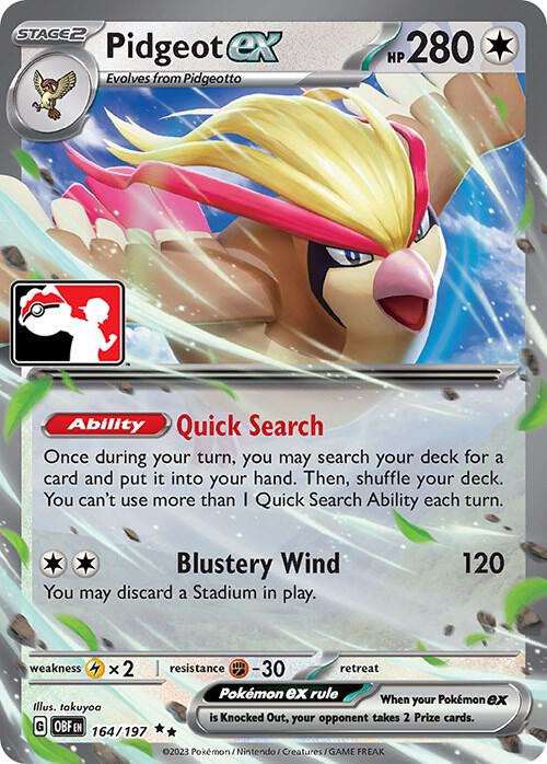Pidgeot ex 164/197 from Prize Pack Series Cards
