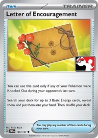 Letter of Encouragement #189/197 from Prize Pack Series Cards Pokemon card image