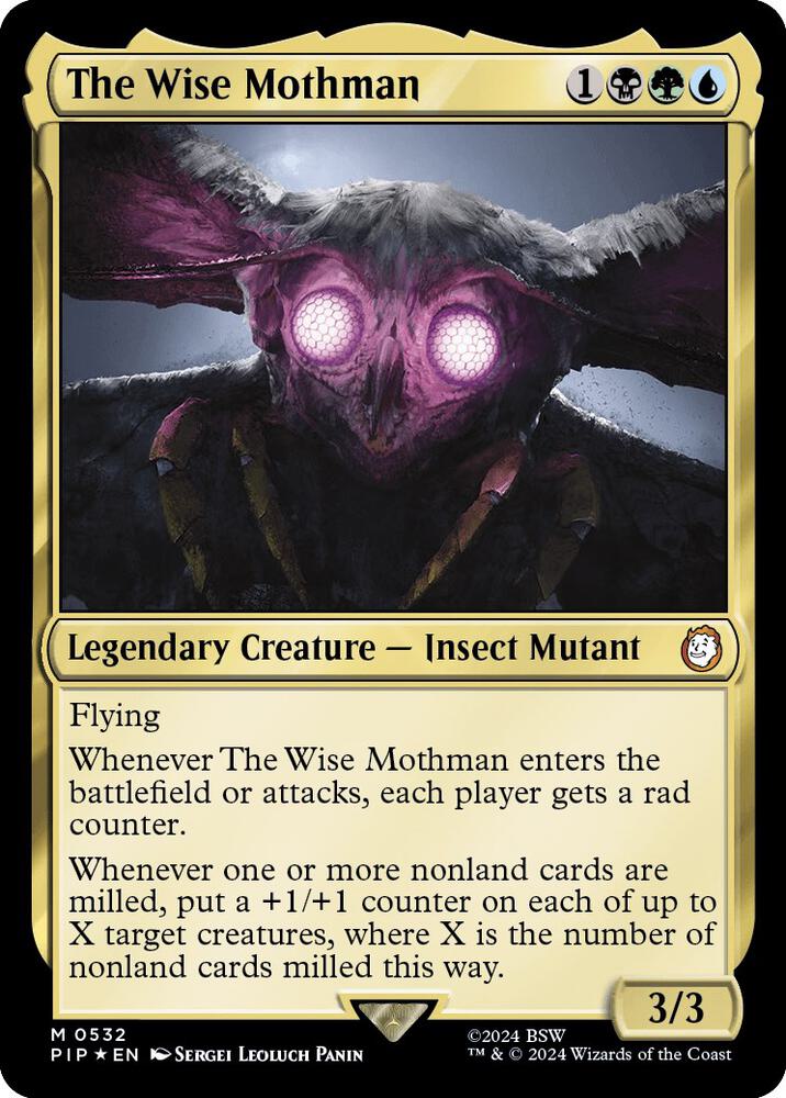 MTG　英語版foil　衝動 The Wise Mothman (Surge Foil) - Universes Beyond: Fallout - Magic