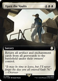 Open the Vaults (Extended Art) (Surge Foil) - Universes Beyond: Fallout - Magic: The Gathering card