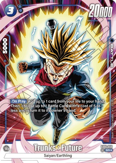 Trunks : Future - FB01-050 (Alternate Art) Awakened Pulse Super Rare Dragon Ball card — value and price
