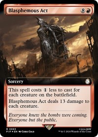 Blasphemous Act (Extended Art) (Surge Foil) - Universes Beyond: Fallout - Magic: The Gathering card