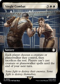 Single Combat (Extended Art) (Surge Foil) - Universes Beyond: Fallout - Magic: The Gathering card