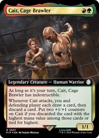 Cait, Cage Brawler (Extended Art) (Surge Foil) - Universes Beyond: Fallout - Magic: The Gathering card