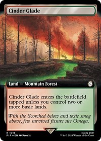 Cinder Glade (Extended Art) (Surge Foil) - Universes Beyond: Fallout - Magic: The Gathering card