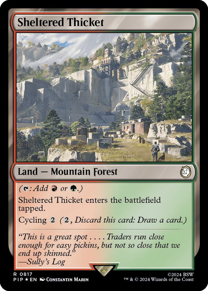 Sheltered Thicket (Surge Foil) 817 card