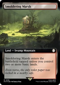 Smoldering Marsh (Extended Art) (Surge Foil) - Universes Beyond: Fallout - Magic: The Gathering card