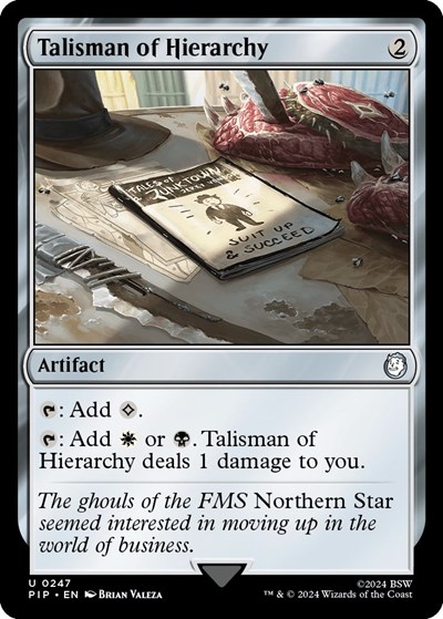 Talisman of Hierarchy from PIP #247, Magic: The Gathering card