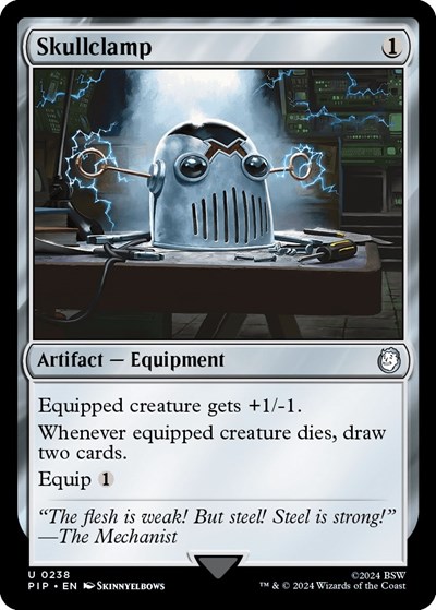 Skullclamp from PIP #238, Magic: The Gathering card