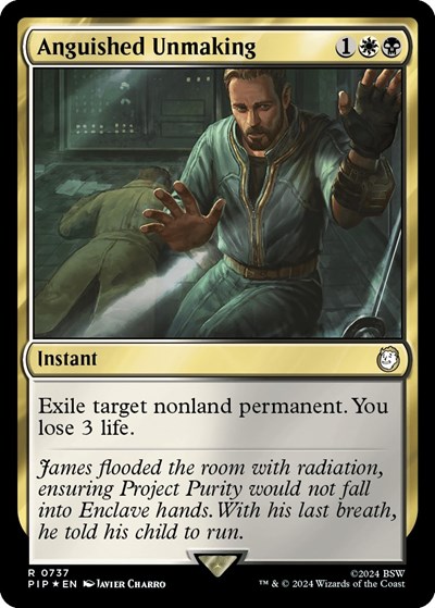 Anguished Unmaking (Surge Foil) from PIP #737, Magic: The Gathering card