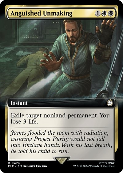 Anguished Unmaking (Extended Art) from PIP #473, Magic: The Gathering card
