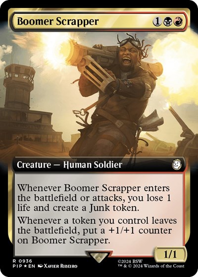 Boomer Scrapper (Extended Art, Surge Foil) from PIP #936, Magic: The Gathering card