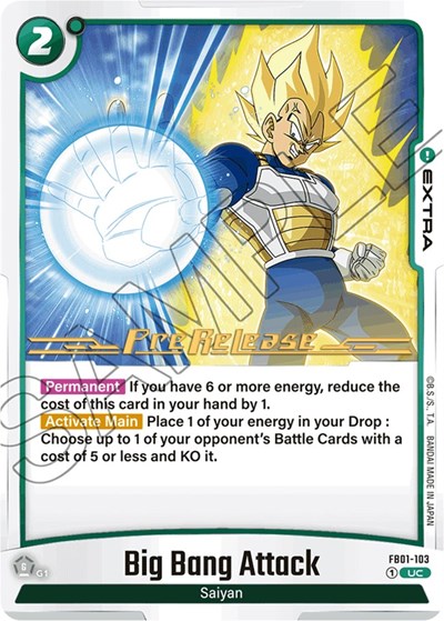Big Bang Attack Awakened Pulse Pre-Release Cards Uncommon Dragon Ball card — value and price