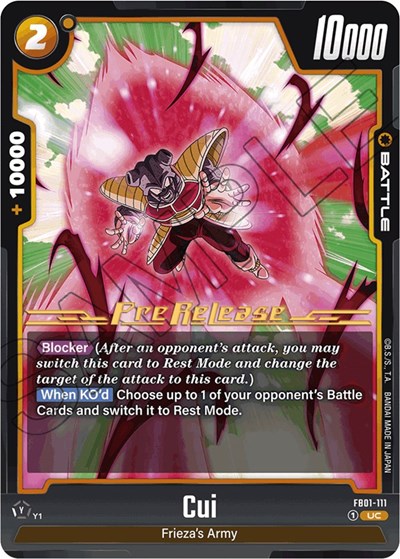 Cui Awakened Pulse Pre-Release Cards Uncommon Dragon Ball card — value and price