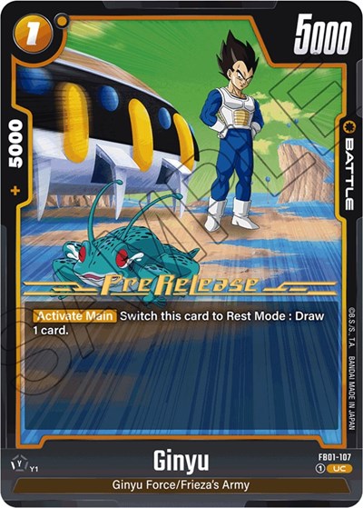 Ginyu - FB01-107 Awakened Pulse Pre-Release Cards Uncommon Dragon Ball card — value and price