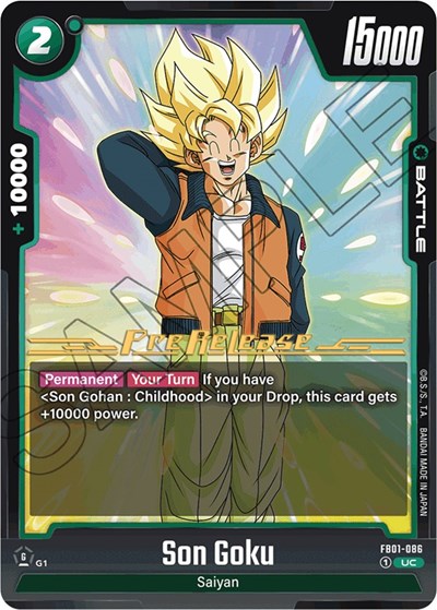 Son Goku - FB01-086 Awakened Pulse Pre-Release Cards Uncommon Dragon Ball card — value and price