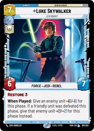 Luke Skywalker - Jedi Knight card