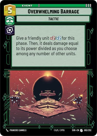 Overwhelming Barrage — Foil Spark of Rebellion Uncommon Star Wars Unlimited card — value and price