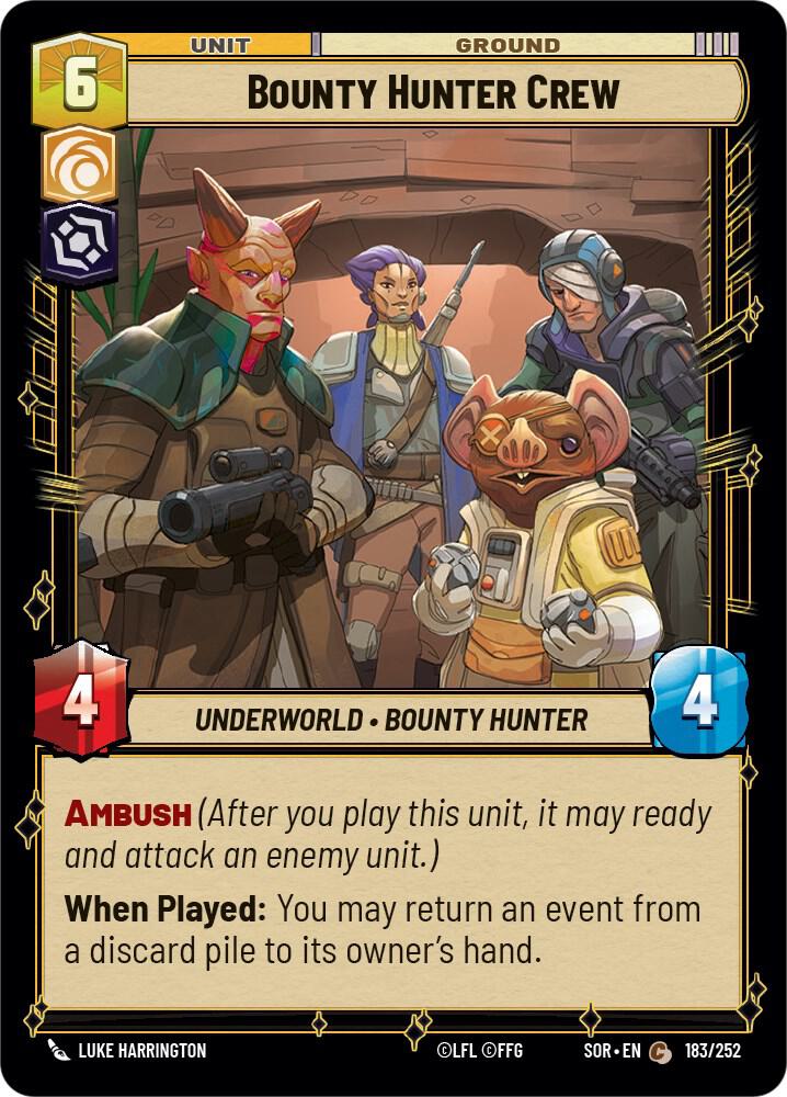 Bounty Hunter Crew - Spark of Rebellion - Star Wars: Unlimited