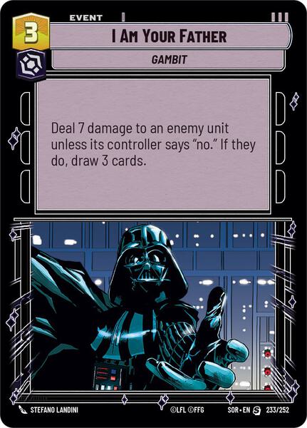 SWR ヴァイスシュヴァルツ スターウォーズ I am your father Weiss Schwarz STAR WARS I am your father. SWR Mint – japanmaster
