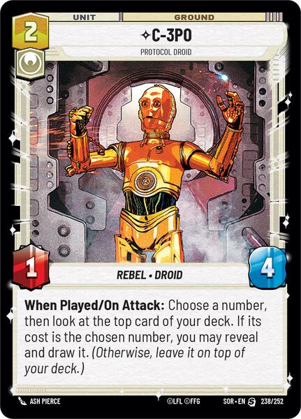 C-3PO - Protocol Droid - Spark of Rebellion - Star Wars: Unlimited