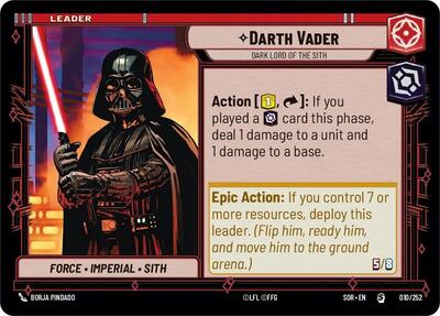 Darth Vader - Dark Lord of the Sith card
