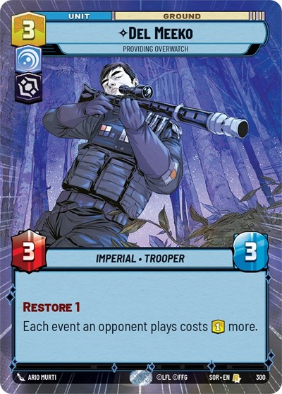 Del Meeko - Providing Overwatch (Hyperspace) — Foil Spark of Rebellion Rare Star Wars Unlimited card — value and price