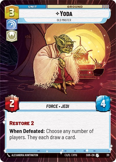Yoda - Old Master (Hyperspace) — Foil Spark of Rebellion Uncommon Star Wars Unlimited card — value and price