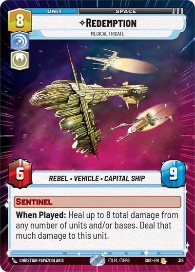 Redemption - Medical Frigate (Hyperspace) — Foil Spark of Rebellion Rare Star Wars Unlimited card — value and price