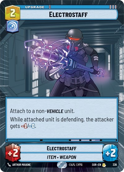 Electrostaff (Hyperspace) — Foil Spark of Rebellion Rare Star Wars Unlimited card — value and price
