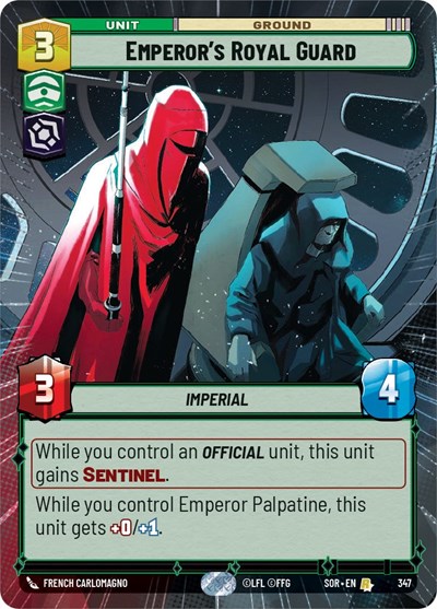 Emperor's Royal Guard (Hyperspace) — Foil Spark of Rebellion Rare Star Wars Unlimited card — value and price