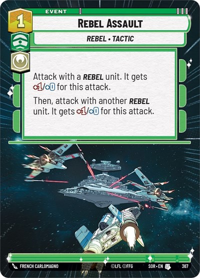 Rebel Assault (Hyperspace) — Foil Spark of Rebellion Uncommon Star Wars Unlimited card — value and price