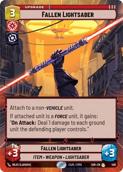 Fallen Lightsaber (Hyperspace) — Foil Spark of Rebellion Rare Star Wars Unlimited card — value and price
