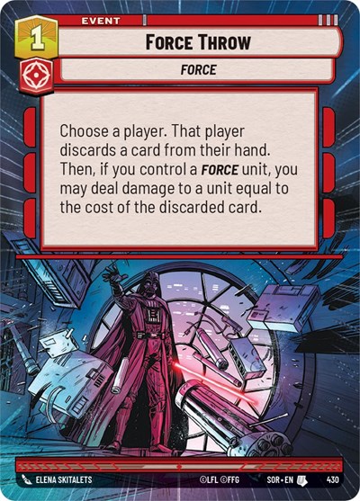 Force Throw (Hyperspace) — Foil Spark of Rebellion Uncommon Star Wars Unlimited card — value and price