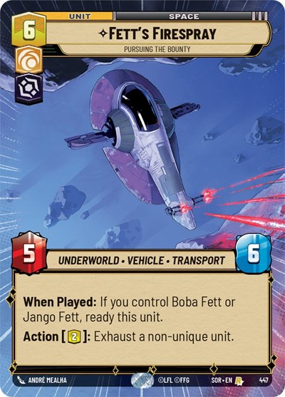 Fett's Firespray - Pursuing the Bounty (Hyperspace) card