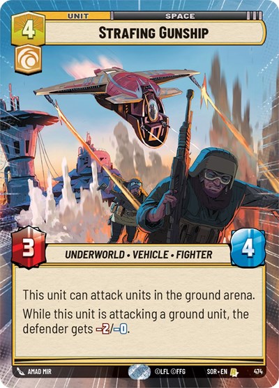 Strafing Gunship (Hyperspace) — Foil Spark of Rebellion Rare Star Wars Unlimited card — value and price