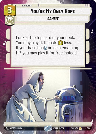You're My Only Hope (Hyperspace) card